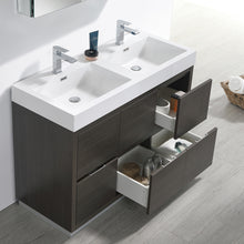 Load image into Gallery viewer, Fresca Valencia 48&quot; Gray Oak Free Standing Double Sink Modern Bathroom Vanity w/ Medicine Cabinet- Fresca