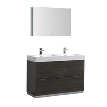 Load image into Gallery viewer, Fresca Valencia 48&quot; Gray Oak Free Standing Double Sink Modern Bathroom Vanity w/ Medicine Cabinet- Fresca