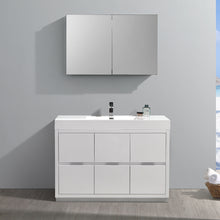 Load image into Gallery viewer, Fresca Valencia 48&quot; Glossy White Free Standing Modern Bathroom Vanity w/ Medicine Cabinet- Fresca