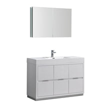 Load image into Gallery viewer, Fresca Valencia 48&quot; Glossy White Free Standing Modern Bathroom Vanity w/ Medicine Cabinet- Fresca