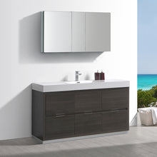 Load image into Gallery viewer, Fresca Valencia 60&quot; Gray Oak Free Standing Modern Bathroom Vanity w/ Medicine Cabinet- Fresca