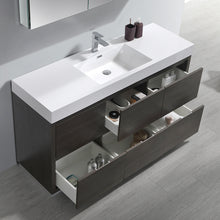 Load image into Gallery viewer, Fresca Valencia 60&quot; Gray Oak Free Standing Modern Bathroom Vanity w/ Medicine Cabinet- Fresca