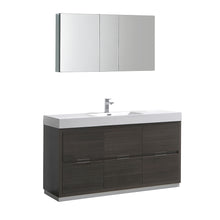 Load image into Gallery viewer, Fresca Valencia 60&quot; Gray Oak Free Standing Modern Bathroom Vanity w/ Medicine Cabinet- Fresca