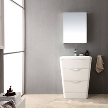 Load image into Gallery viewer, Fresca Milano 26&quot; Glossy White Modern Bathroom Vanity w/ Medicine Cabinet- Fresca