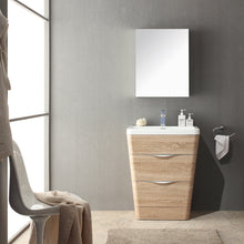 Load image into Gallery viewer, Fresca Milano 26&quot; White Oak Modern Bathroom Vanity w/ Medicine Cabinet- Fresca