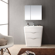 Load image into Gallery viewer, Fresca Milano 32&quot; Glossy White Modern Bathroom Vanity w/ Medicine Cabinet- Fresca
