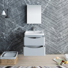 Load image into Gallery viewer, Fresca Tuscany 24&quot; Glossy Gray Wall Hung Modern Bathroom Vanity w/ Medicine Cabinet- Fresca