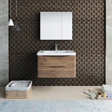 Load image into Gallery viewer, Fresca Tuscany 32&quot; Rosewood Wall Hung Modern Bathroom Vanity w/ Medicine Cabinet- Fresca