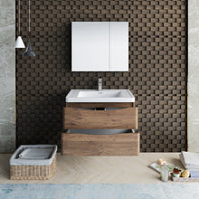 Load image into Gallery viewer, Fresca Tuscany 32&quot; Rosewood Wall Hung Modern Bathroom Vanity w/ Medicine Cabinet- Fresca