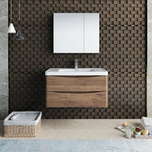 Load image into Gallery viewer, Fresca Tuscany 36&quot; Rosewood Wall Hung Modern Bathroom Vanity w/ Medicine Cabinet- Fresca