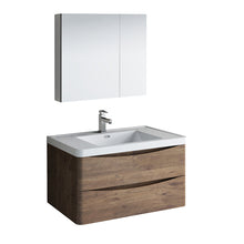 Load image into Gallery viewer, Fresca Tuscany 36&quot; Rosewood Wall Hung Modern Bathroom Vanity w/ Medicine Cabinet- Fresca