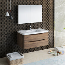 Load image into Gallery viewer, Fresca Tuscany 40&quot; Rosewood Wall Hung Modern Bathroom Vanity w/ Medicine Cabinet- Fresca