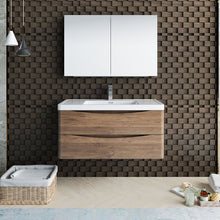 Load image into Gallery viewer, Fresca Tuscany 40&quot; Rosewood Wall Hung Modern Bathroom Vanity w/ Medicine Cabinet- Fresca