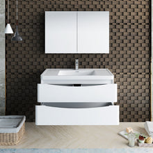 Load image into Gallery viewer, Fresca Tuscany 40&quot; Glossy White Wall Hung Modern Bathroom Vanity w/ Medicine Cabinet- Fresca
