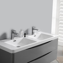Load image into Gallery viewer, Fresca Tuscany 48&quot; Glossy Gray Wall Hung Double Sink Modern Bathroom Vanity w/ Medicine Cabinet- Fresca