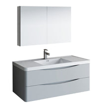 Load image into Gallery viewer, Fresca Tuscany 48&quot; Glossy Gray Wall Hung Modern Bathroom Vanity w/ Medicine Cabinet- Fresca