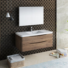 Load image into Gallery viewer, Fresca Tuscany 48&quot; Rosewood Wall Hung Modern Bathroom Vanity w/ Medicine Cabinet- Fresca