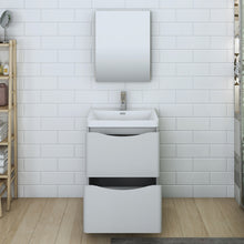 Load image into Gallery viewer, Fresca Tuscany 24&quot; Glossy Gray Free Standing Modern Bathroom Vanity w/ Medicine Cabinet- Fresca