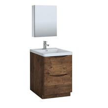 Load image into Gallery viewer, Fresca Tuscany 24&quot; Rosewood Free Standing Modern Bathroom Vanity w/ Medicine Cabinet- Fresca