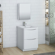 Load image into Gallery viewer, Fresca Tuscany 24&quot; Glossy White Free Standing Modern Bathroom Vanity w/ Medicine Cabinet- Fresca