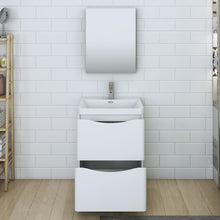 Load image into Gallery viewer, Fresca Tuscany 24&quot; Glossy White Free Standing Modern Bathroom Vanity w/ Medicine Cabinet- Fresca