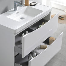 Load image into Gallery viewer, Fresca Tuscany 36&quot; Glossy White Free Standing Modern Bathroom Vanity w/ Medicine Cabinet- Fresca