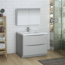 Load image into Gallery viewer, Fresca Tuscany 40&quot; Glossy Gray Free Standing Modern Bathroom Vanity w/ Medicine Cabinet- Fresca