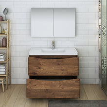 Load image into Gallery viewer, Fresca Tuscany 40&quot; Rosewood Free Standing Modern Bathroom Vanity w/ Medicine Cabinet- Fresca