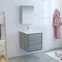 Load image into Gallery viewer, Fresca Catania 24&quot; Ocean Gray Wall Hung Modern Bathroom Vanity w/ Medicine Cabinet- Fresca