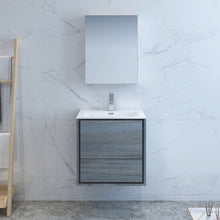 Load image into Gallery viewer, Fresca Catania 24&quot; Ocean Gray Wall Hung Modern Bathroom Vanity w/ Medicine Cabinet- Fresca
