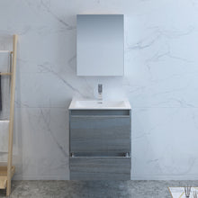Load image into Gallery viewer, Fresca Catania 24&quot; Ocean Gray Wall Hung Modern Bathroom Vanity w/ Medicine Cabinet- Fresca