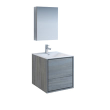 Load image into Gallery viewer, Fresca Catania 24&quot; Ocean Gray Wall Hung Modern Bathroom Vanity w/ Medicine Cabinet- Fresca