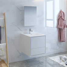 Load image into Gallery viewer, Fresca Catania 24&quot; Glossy White Wall Hung Modern Bathroom Vanity w/ Medicine Cabinet- Fresca