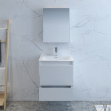 Load image into Gallery viewer, Fresca Catania 24&quot; Glossy White Wall Hung Modern Bathroom Vanity w/ Medicine Cabinet- Fresca