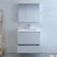 Load image into Gallery viewer, Fresca Catania 30&quot; Glossy White Wall Hung Modern Bathroom Vanity w/ Medicine Cabinet- Fresca