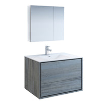 Load image into Gallery viewer, Fresca Catania 36&quot; Ocean Gray Wall Hung Modern Bathroom Vanity w/ Medicine Cabinet- Fresca