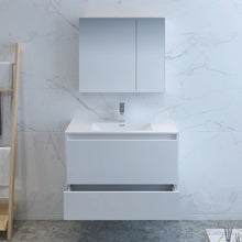 Load image into Gallery viewer, Fresca Catania 36&quot; Glossy White Wall Hung Modern Bathroom Vanity w/ Medicine Cabinet- Fresca