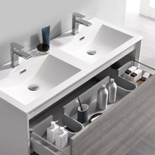 Load image into Gallery viewer, Fresca Catania 48&quot; Glossy Ash Gray Wall Hung Double Sink Modern Bathroom Vanity w/ Medicine Cabinet- Fresca