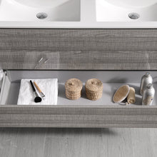 Load image into Gallery viewer, Fresca Catania 48&quot; Glossy Ash Gray Wall Hung Double Sink Modern Bathroom Vanity w/ Medicine Cabinet- Fresca