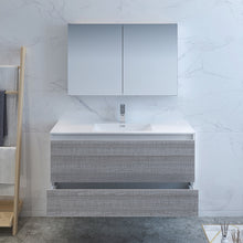 Load image into Gallery viewer, Fresca Catania 48&quot; Glossy Ash Gray Wall Hung Modern Bathroom Vanity w/ Medicine Cabinet- Fresca