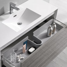 Load image into Gallery viewer, Fresca Catania 48&quot; Glossy Ash Gray Wall Hung Modern Bathroom Vanity w/ Medicine Cabinet- Fresca