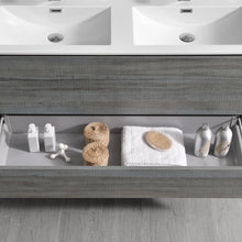 Load image into Gallery viewer, Fresca Catania 48&quot; Ocean Gray Wall Hung Double Sink Modern Bathroom Vanity w/ Medicine Cabinet- Fresca