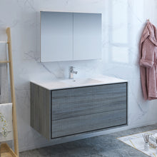 Load image into Gallery viewer, Fresca Catania 48&quot; Ocean Gray Wall Hung Modern Bathroom Vanity w/ Medicine Cabinet- Fresca