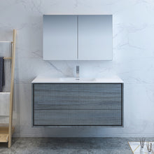 Load image into Gallery viewer, Fresca Catania 48&quot; Ocean Gray Wall Hung Modern Bathroom Vanity w/ Medicine Cabinet- Fresca
