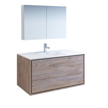 Load image into Gallery viewer, Fresca Catania 48&quot; Rustic Natural Wood Wall Hung Modern Bathroom Vanity w/ Medicine Cabinet- Fresca