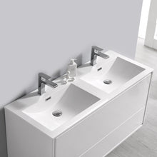 Load image into Gallery viewer, Fresca Catania 48&quot; Glossy White Wall Hung Double Sink Modern Bathroom Vanity w/ Medicine Cabinet- Fresca