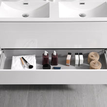 Load image into Gallery viewer, Fresca Catania 48&quot; Glossy White Wall Hung Double Sink Modern Bathroom Vanity w/ Medicine Cabinet- Fresca