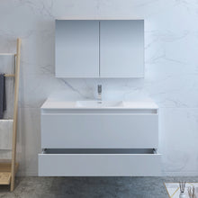 Load image into Gallery viewer, Fresca Catania 48&quot; Glossy White Wall Hung Modern Bathroom Vanity w/ Medicine Cabinet- Fresca