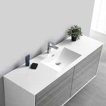 Load image into Gallery viewer, Fresca Catania 60&quot; Glossy Ash Gray Wall Hung Single Sink Modern Bathroom Vanity w/ Medicine Cabinet- Fresca