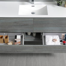 Load image into Gallery viewer, Fresca Catania 60&quot; Ocean Gray Wall Hung Single Sink Modern Bathroom Vanity w/ Medicine Cabinet- Fresca